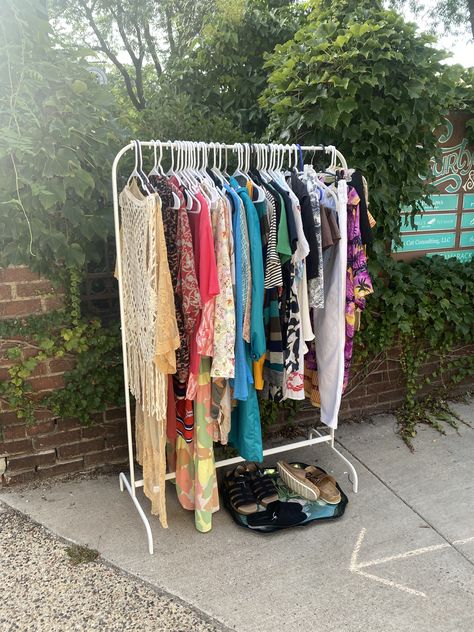 Outdoor Merchandise Rack for Summer clothing Sale. Vintage store in Minnesota. Ideas for outdoor merchandising. Thrift Pop Up, Home Goods Furniture, Summer Clothing, Thrift Shopping, St Paul, Vintage Store, Pop Up Shop, Jewelry Art, Minnesota