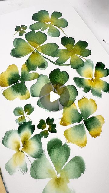 Clover Watercolor, Emma Jane, Watercolor Lessons, Watercolor Ideas, Flower Artwork, Easy Watercolor, March 8, Watercolour Tutorials, Watercolor Cards