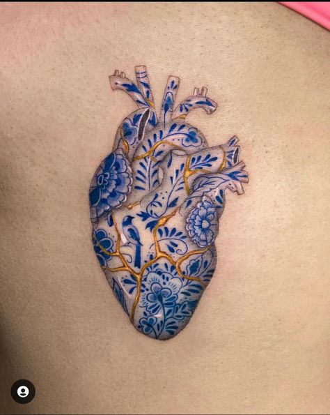 Kintsugi Tattoo, Tattoo Bunt, Muster Tattoos, Blue Tattoo, Elegant Tattoos, 문신 디자인, Simplistic Tattoos, Skin Art, Creative Tattoos