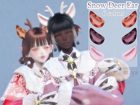 Sims 4 Custom Content Patreon, Sheep Ears, Los Sims 4 Mods, Deer Ears, Deer Costume, Makeup Cc, Sims 4 Anime, Male Hair, Tumblr Sims 4