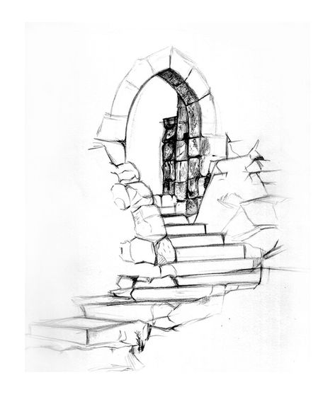 stone archway Entertainment House, Stone Archway, Landscape Pencil Drawings, Architecture Drawing Sketchbooks, Drawing Hands, Pen Art Drawings, Landscape Sketch, Fantasy Drawings, Drawing Faces