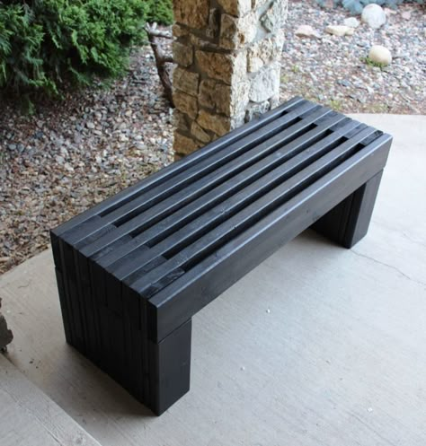 Bench Design Outdoor, Modern Wood Bench, Wood Bench Plans, Diy Bank, Garden Bench Plans, Wood Bench Outdoor, Diy Wood Bench, Porch Wood, Simple Benches