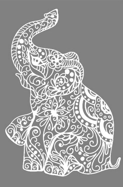 Shera Art, Elephant Art Drawing, Elephant Stencil, Button Wall Art, Henna Tattoo Stencils, Elephant Outline, Elephant Silhouette, Mandala Elephant, Wall Art Diy Paint