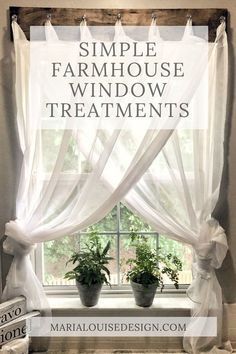 Simple Farmhouse Window Treatments #farmhouse #diy #window #budgetfriendlydecor #simplediy #farmhousedecor #farmhousestyle #easywindowtreatment Simple Window Treatments, Farmhouse Window Treatments, Koti Diy, Farmhouse Window, Green Interior Design, Farmhouse Windows, Room Remodel, Bath Room, Green Interiors