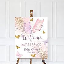 Poster Butterfly, Pink Purple Wedding, Butterfly Baby Shower Theme, Personalized Wedding Decor, Little Butterfly, Butterfly Decor, Butterfly Butterfly, Baby Shower Invitaciones, Butterfly Baby Shower