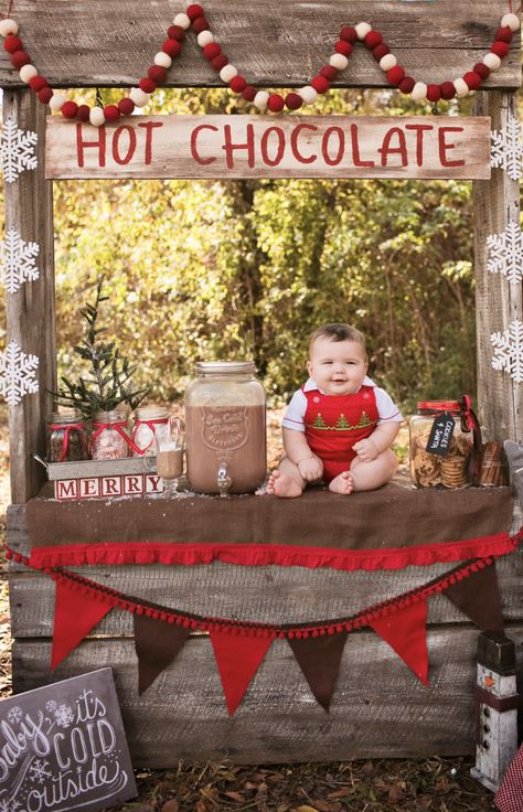 hot chocolate stand Hot Cocoa Bar Christmas Photoshoot, Hot Chocolate Stand Photoshoot, Cocoa Stand Mini Session, Hot Chocolate Bar Photoshoot, Hot Chocolate Photography Mini Sessions, Hot Cocoa Stand Christmas Pictures, Hot Cocoa Stand Photoshoot, Diy Hot Chocolate Stand, Hot Cocoa Stand Ideas