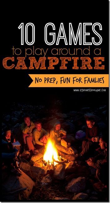 10 Campfire Games - 10 fun, no prep, family memory building games for around a campfire. Great for summer camping trips! (family vacation, camping, family games, play) Camping Hacks With Kids, Camping Ideas For Couples, Campfire Games, Games To Make, Camping Bedarf, Rv Trips, Camping Family, Camping 101, Scout Camping