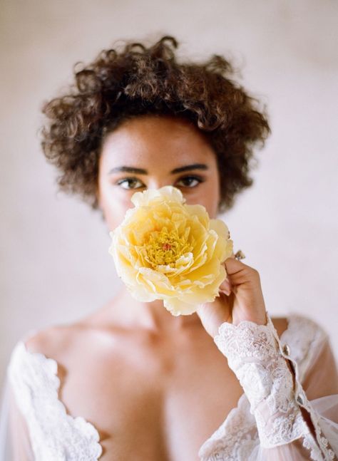 Yellow Wedding Inspiration, Elizabeth Messina, Natural Hair Bride, Natural Afro Hairstyles, Munaluchi Bride, Brides Magazine, Natural Hair Inspiration, Yellow Wedding, Wedding Chicks