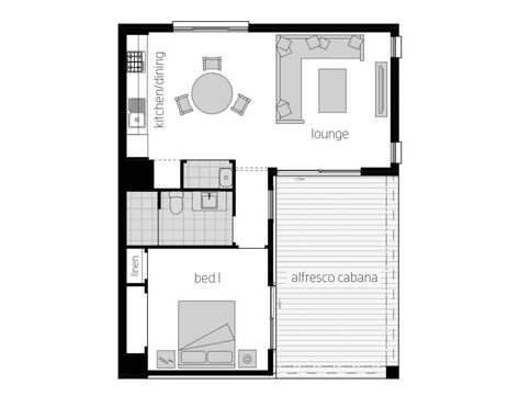 Granny flat 9 lhs Granny Flat Plans, Flat Plan, Small House Design Architecture, Mcdonald Jones Homes, Granny Flats, Garage Apartment Plans, Small Cottages, Small House Floor Plans, Tiny House Floor Plans