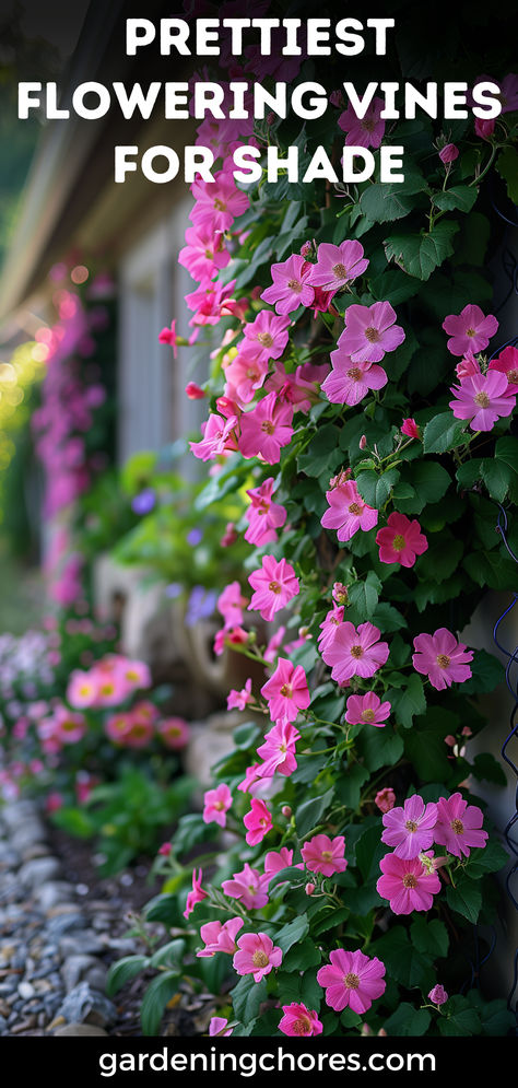 Top 20 Prettiest Flowering Vines for Shade Shade Vines, Vines For Shade, Butterfly Vine, Whimsical Garden Decor, Shade Annuals, Shaded Garden, Shade Garden Design, Shade Gardening, Clematis Plants