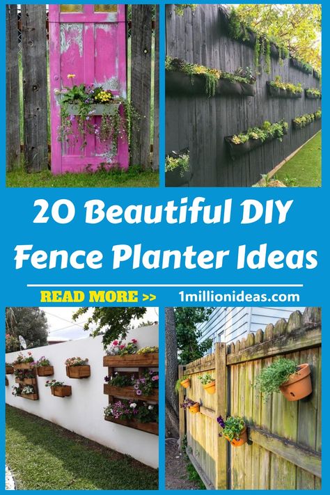 If your house is surrounded by a fence, it means you have the opportunity to expand it into a perfect place in… Diy Fence Planter Boxes, Planters On Fence, Outdoor Wall Ideas, Hanging Plants On Fence, Fence Hanging Planters, Diy Window Box Planter, Diy Window Box, Hanging Planter Boxes, Herb Garden Wall