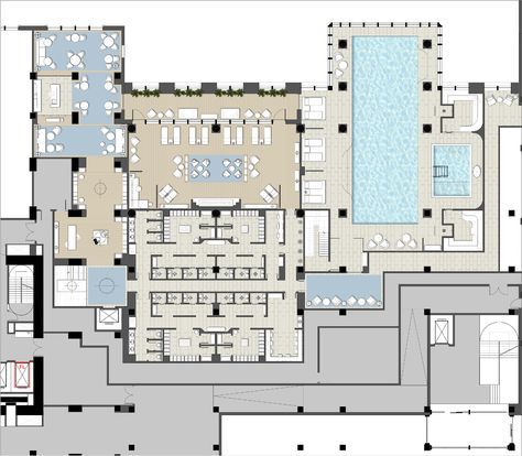 Corinthia Hotel St George's Bay Malta Redevelopment Plan Pool Floor Gym And Spa Plan Architecture, Hotel Swimming Pool Design, Spa Floor Plan Layout, Spa Plan Architecture, Gym Plan Architecture, Hotel Design Architecture Plan, Hotel Lobby Floor Plan Layout, Spa Floor Plan, Hotel Pool Design