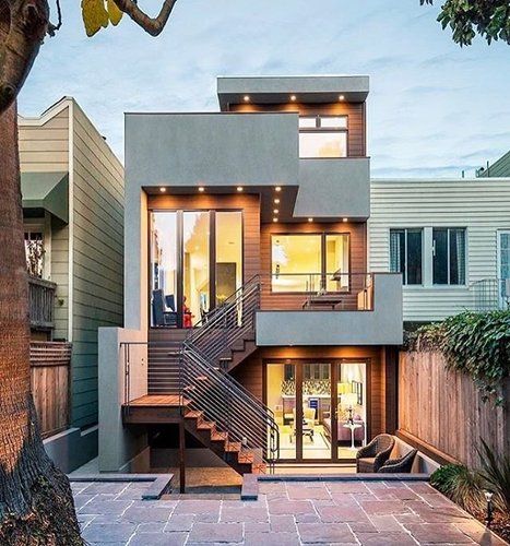 Container Community, Contemporary Exterior Design, Square House, Home Designs Exterior, Casa Country, Townhouse Designs, Contemporary Exterior, House Front Design, Home Design Ideas