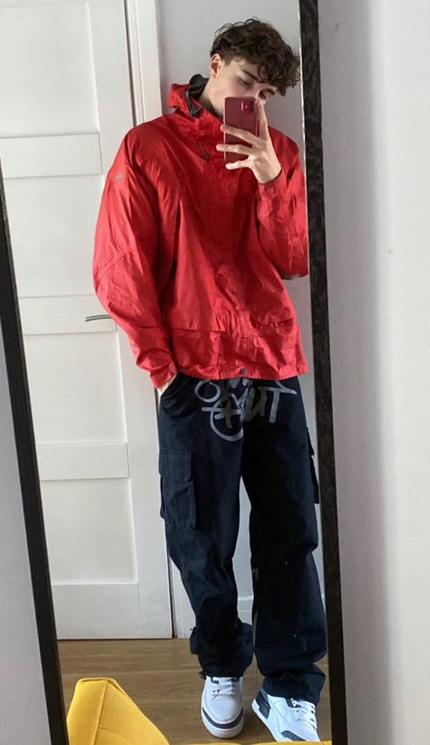 Red Fits Men, Red Outfit Men, Hoodie Men Outfit, Red Hoodie Outfit, Red Hoodie Men, Eli Moskowitz, Teen Guy Fashion, James Foster, Red Top Outfit