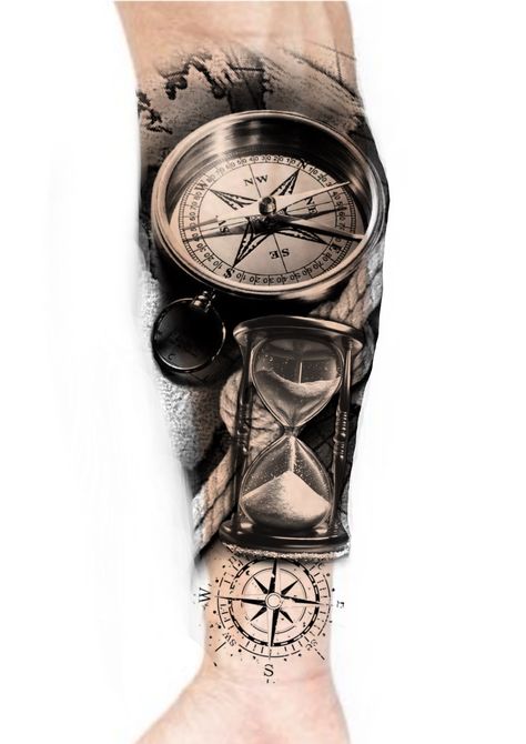 Compass Hand Tattoo, Compass Tattoo Design, Old Watches, Angel Tattoo, Hand Tattoo, Angel Tattoo Men, Compass Tattoo, Black And Grey Tattoos, Tattoo Design