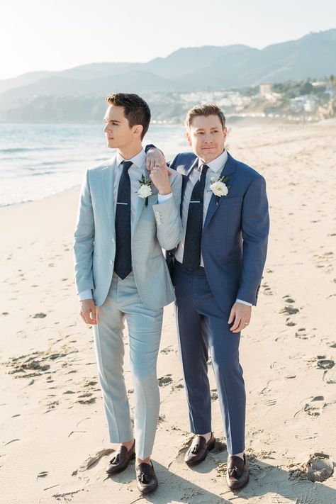 Malibu Beach Wedding, Wedding Guest Etiquette, White And Blue Wedding, Gay Wedding Photos, Beach Wedding Colors, Beachside Wedding, Malibu Beach, Prom Photos, Instagram Wedding