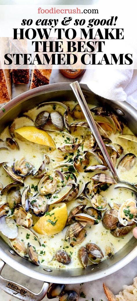 Clam Recipes Steamed, Steamed Clams Recipe, Steamed Clams, Clam Sauce, Mussels Recipe, Yummy Seafood, Sustainable Seafood, Clam Bake, Clam Recipes