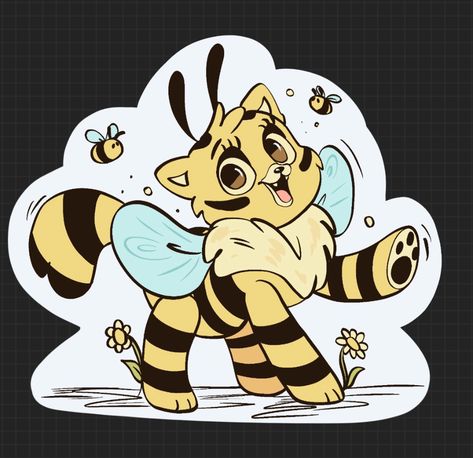 Bee Cat Poppy Playtime Fanart, Poppy Playtime Bee Cat, Catbee Art Poppy Playtime, Catbee Poppy Playtime, Catbee Art, Poppy Playtime Fanart, Cat Bee, Candy Cat, Good Horror Games