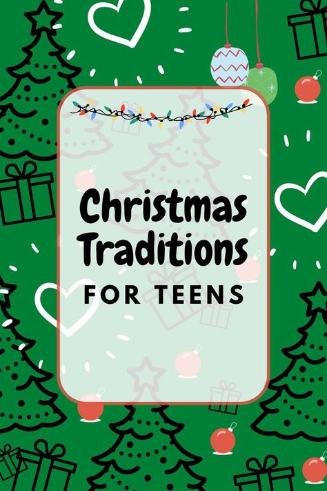 Have you found yourself wondering what sorts of holiday activities to do with your teens? Check out this list of Christmas Traditions for Teens and pick out a few to add to your holiday season! Christmas Morning Traditions, Christmas Things To Do, Christmas To Do List, Traditions To Start, Christmas Eve Traditions, Fun Christmas Activities, Teen Fun, Christmas Traditions Family, Activities For Teens