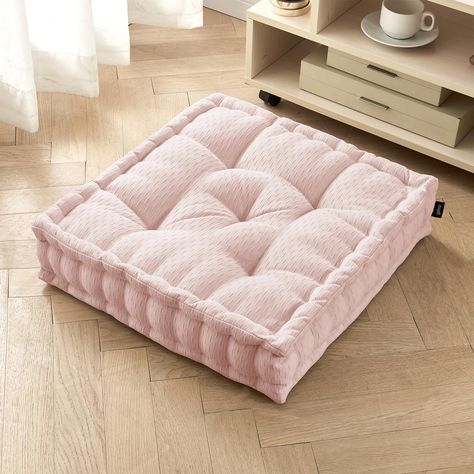 PRICES MAY VARY. PACKAGE INCLUDED: 1*Meditation Floor Pillow, Color:Pink, Size:20*20 inch(52*52cm), thickness is about 5 inch(12.7cm).We offer many colors of cushion. You can choose the color you like. FAST REBOUN:The cushion is packed in a compressed package, which takes time to rebound after a long transit time. After you receive the cushion by tapping the cushion or put the floor cushion exposing under the sunlight for a few hours, you can accelerate the cushion rebound and return to normal t Yoga Living Room, Modern Dorm Room, Pink Dorm Room Decor, Tatami Living Room, Pink Dorm Rooms, Square Floor Pillows, Large Floor Cushions, Pink Dorm, Floor Sitting