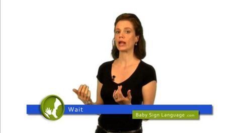 Wait in Baby Sign Language Simple Sign Language, Baby Sign Language, Learn Sign Language, Language Skills, Baby Signs, Flash Cards, Sign Language, Simple Tricks, Self Confidence