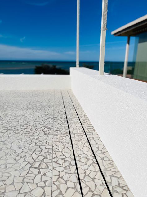 Tile Insert Balcony Drain custom made using customers choice of balcony tile Deck Drain, Balcony Tiles, Balcony Flooring, Drainage Solutions, Epoxy Floor, Floor Drains, Creative Designs, My Dream Home, Drain