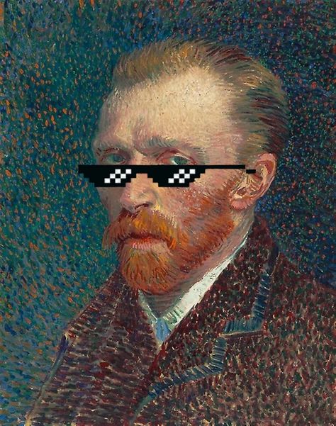 #vangogh #vangoghwallpaper Van Gogh Profile Picture, Van Gogh Profile, Funny Van Gogh, Van Gogh Wallpaper, Funny Sunglasses, Van Gogh Painting, Night Stars, Artsy Pictures, Cartoon Profile