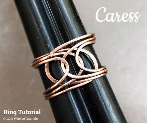 Wire Work Jewelry Tutorials, Wire Wrap Tutorial, Diy Wire Jewelry Rings, Wrap Tutorial, Wire Jewelry Rings, Diy Ring, Wire Wrapped Jewelry Diy, Bijoux Fil Aluminium, Wire Jewelry Tutorial