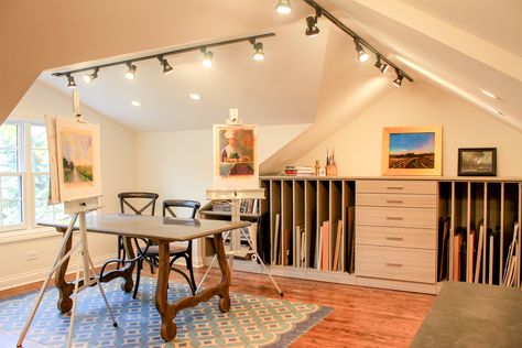 GET A HOBBY ROOM! Attic Into Living Space, Attic Addition, Converted Attic Space, Room Attic, Unfinished Attic, Room Minimal, Artist Loft, Attic Conversion, Attic Spaces