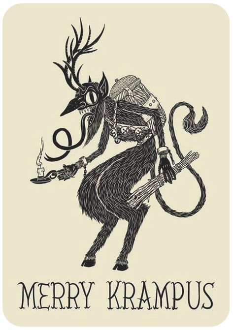 Folklore Monsters, Christmas Folklore, Krampus Art, Krampus Card, Merry Krampus, Scary Christmas, Arte Grunge, Creepy Christmas, Card Inspo