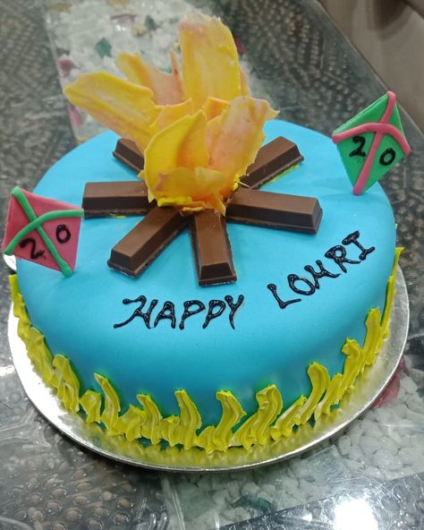 Lohri Cake Design, Lohri Cake Ideas, Lohri Cake, Lohri Party, Lohri Celebration, Indian Cake, Cake Elegant, Jungle Cake, Happy Lohri