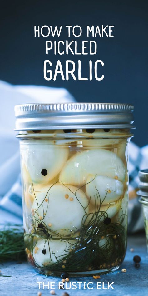 Make these easy pickled garlic cloves to preserve your garlic harvest! Instructions for canning in a water bath canner are included for long-term food storage. pickled garlic | pickled foods | canned garlic | canning garlic How To Store Fresh Garlic Cloves, Storing Peeled Garlic, How To Preserve Peeled Garlic, Store Garlic Cloves How To, How To Keep Garlic Fresh How To Store, How To Keep Garlic Fresh, How To Store Fresh Garlic, Fresh Garlic Storage, How To Store Peeled Garlic