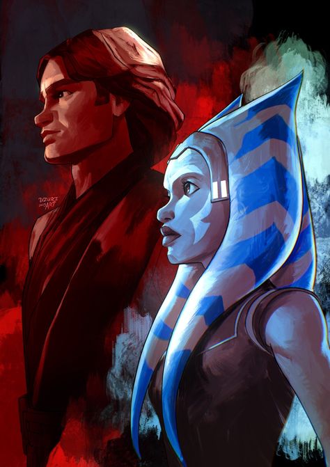 Ahsoka And Anakin, Uzuri Art, Star Wars Art Drawings, Clone Wars Ahsoka, Star Wars Background, Star Wars Ahsoka, Star Wars Love, Star Wars Drawings, Star Wars Tattoo