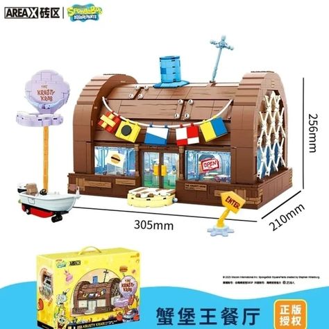 New SpongeBob SquarePants Building Blocks Cartoon Krusty Krab Restaurant Model Assembly Toy Patrick Star Captain Birthday Gift - AliExpress Spongebob Squarepants Toys, Lego Spongebob, Lego Head, Creative Restaurant, Krusty Krab, Small Building, Spongebob Funny, Lego Craft, Lego Creative