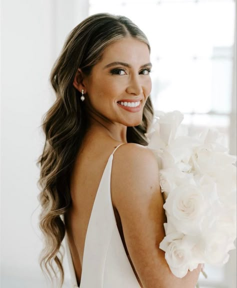 Bridesmaid Hair Inspo, Bridal Hair Down, Beyond Blessed, Bridal Photo, Bridesmaid Hair Makeup, Bridal Hair Inspiration, Long Hair Wedding Styles, Wedding Hair Inspiration, Wedding Hair Down