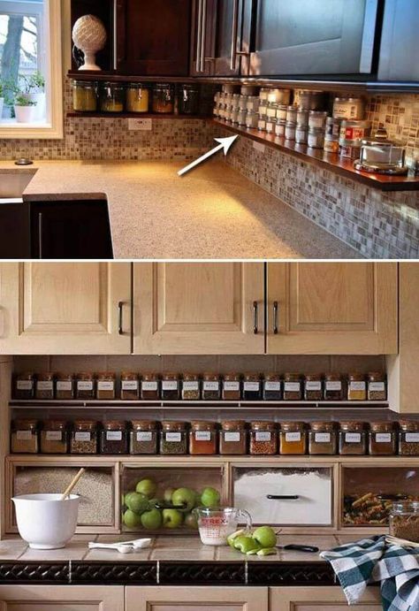 Kitchen Remode, Clutter Free Kitchen, Small Kitchen Organization, Tiny House Kitchen, Diy Kitchen Storage, Budget Diy, House Diy, Diy Interior, Kitchen On A Budget