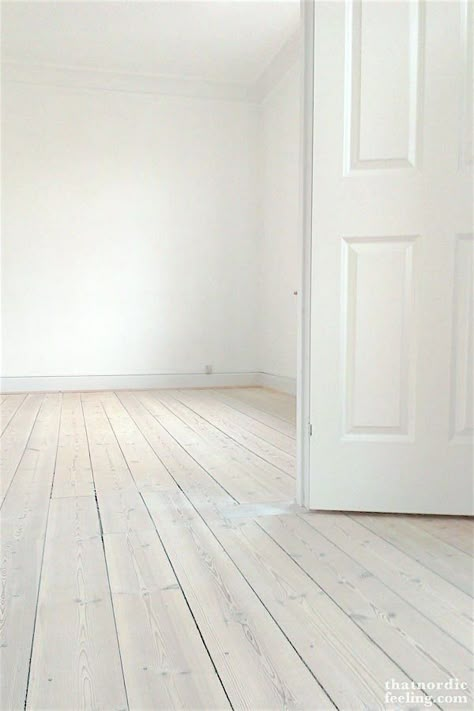 Painted Wood Floors And The Reasons Why It's a Bad Idea - laurel home White Wash Wood Floors, White Painted Wood Floors, Painted Wooden Floors, Painted Hardwood Floors, Scandinavian Floor, White Washed Floors, Painted Wood Floors, White Wood Floors, Cheap Flooring