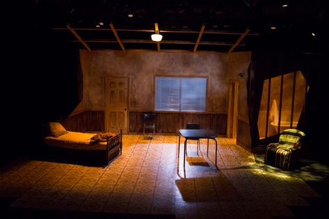 Fool For Love — Scenic & Lighting Design Stage Bedroom, Lighting Design Theatre, Theater Aesthetic, Stage Lighting Design, Theatre Lighting, A Streetcar Named Desire, Drama Class, Set Design Theatre, Theatre Stage