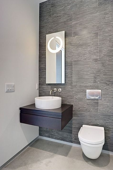 Powder Room Design Ideas, Contemporary Powder Room, Modern Powder Rooms, Powder Room Design, Room Tiles, Powder Rooms, Half Bathroom, Trendy Bathroom, Art Bathroom