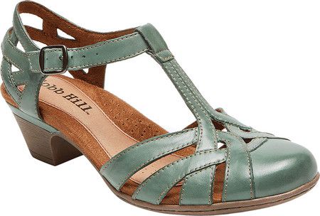 Women's Rockport Cobb Hill Aubrey T Strap Sandal - Teal Full Grain Burnished Leather with FREE Shipping & Exchanges. Influenced by European styles, the low-heeled Cobb Hill Aubrey T-Strap sandal is crafted in Slouched Boots, Leather Sandals Women, T Strap Sandals, Hot Shoes, Latest Shoes, Shoe Obsession, Buy Shoes, T Strap, High Heel Boots