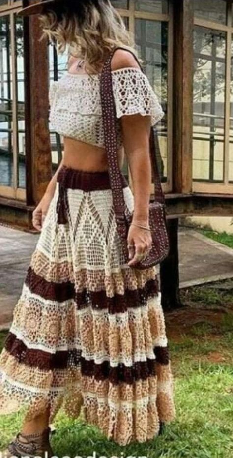 Crochet skirt outfit