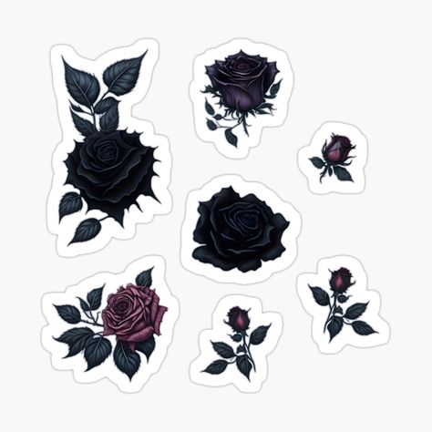 Dark Coquette Stickers, Gothic Stickers Printable, Dark Romance Stickers, Victorian Gothic Aesthetic, Gothic Stickers, Gothic Roses, Unconventional Beauty, Dark Stickers, Gothic Candles