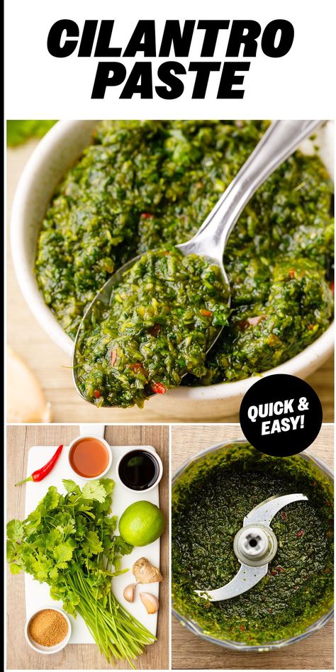 This homemade cilantro paste is a great addition to your collection of herbs and spices because it’s so flavorful and adds a burst of freshness to any dish. Cilantro Paste Recipes, Preserving Cilantro Fresh Herbs, How To Use Cilantro, Cilantro Salsa Recipe, Cilantro Paste, Cilantro Lime Quinoa, Cantaloupe Recipes, Hispanic Recipes, Cilantro Salsa