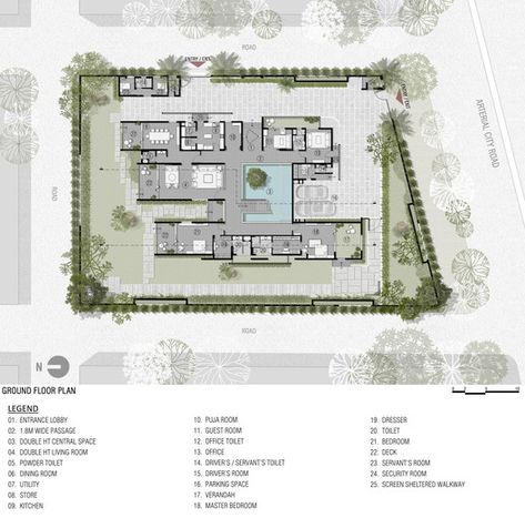 Gallery of 18 Screens House / Sanjay Puri Architects - 24 Sanjay Puri Architects, Architecture Boards, Sanjay Puri, Patio Layout, Screen House, Internal Courtyard, Villa Plan, Model House, Beautiful House Plans