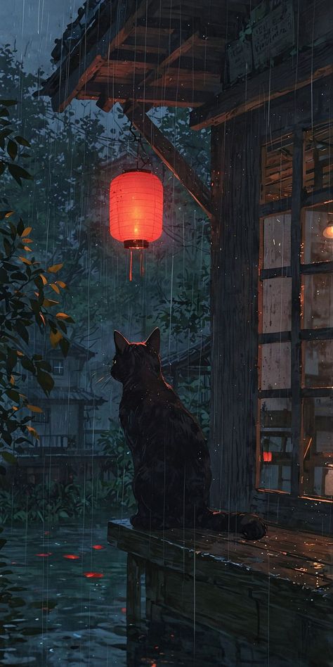 Cute 8k Wallpaper, Cat And Rain Aesthetic, Cottage Wallpaper Iphone, Chill Iphone Wallpaper, Aesthetic Iphone Wallpaper High Quality, Dark Japanese Aesthetic Wallpaper, Black Cat Art Wallpaper, 1080x2400 Hd Wallpaper, Wallpaper Backgrounds Winter