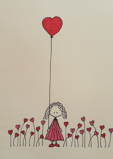 Valentines Watercolor, Penanda Buku, Stick Figure Drawing, Valentine Cards Handmade, Diy Watercolor Painting, Card Drawing, Happy Paintings, Birthday Cards Diy, Valentines Svg