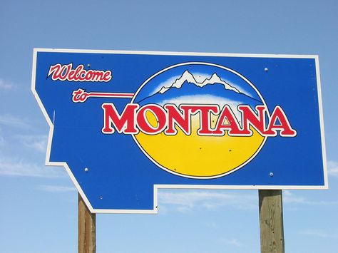 Welcome to Montana! Montana Sign, Yellowstone River, Armchair Travel, State Signs, Montana State, Big Sky Country, On The Road Again, Aerial Photo, Big Sky