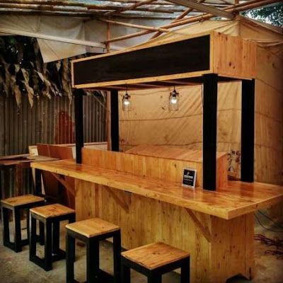 Model Gerobak Angkringan Modern Terbaru Kedai Kopi Interior Kafe