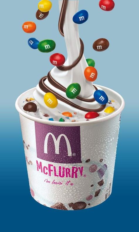 Mc Donald's McFlurry with M Mcdonalds Mcflurry, Mc Flurry, Oreo Desserts, Mc Donald's, Peanut Candy, Fast Food Items, All Beer, Milk Shakes, People Food