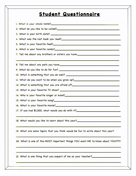 Student Questionnaire.pdf Questions For High School Students, Student Questionnaire, Art Questions, Health Worksheets, Zebra Room, Student Survey, First Day Activities, First Day Of School Activities, Tom Sawyer